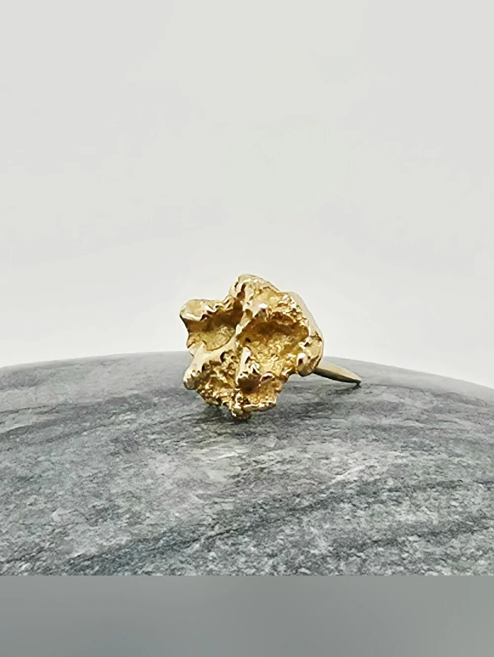Vintage 14k Solid Yellow Gold Nugget Cluster Tie Tack Pin